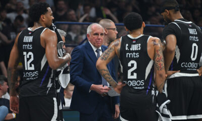 ZELIMIR OBRADOVIC ZELJKO trener kosarkasa Partizana na utakmici Jadranske ABA lige protiv Crvene zvezde u hali Beogradska arena, Beograd 21.04.2025. godine Foto: Marko Metlas Kosarka, Crvena zvezda, Jadranska ABA liga, Partizan