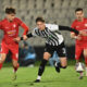 OGNJEN UGRESIC, fudbaler Partizana, na prvenstvenoj utakmici protiv Radnickog, i BOGDAN MIRCETIC, na stadionu JNA. Beograd, 27.04.2025. foto: Nebojsa Parausic Fudbal, Partizan, Radnicki 1923