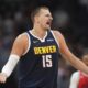 Denver Nuggets center Nikola Jokic argues for a call in the second half of Game 2 of a first-round NBA playoff series against the Los Angeles Clippers Monday, April 21, 2025, in Denver. (AP Photo/David Zalubowski)