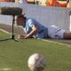 Manchester City's Erling Haaland reacts after sustaining an injury during the English FA Cup quarterfinal soccer match between Bournemouth and Manchester City at the Vitality stadium in Bournemouth, England, Sunday, March 30, 2025. (AP Photo/Ian Walton)