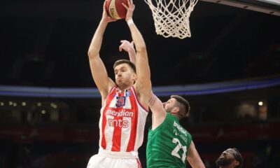 kosarkas Crvene Zvezde na utakmici ABA lige protiv Krke u hali Beogradska Arena, Beograd 27.04.2025. godine Foto: Ivica Veselinov / MN PRESS KOSARKA, BASKETBALL, ABA LIGA, ABA LEAGUE, CRVENA ZVEZDA, JADRANSKA LIGA, ADRIATIC LEAGUE, KRKA