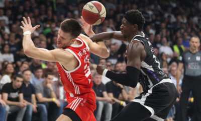 kosarkas Partizana na utakmici ABA lige protiv Crvene Zvezde u hali Beogradska Arena, Beograd 21.04.2025. godine Foto: Ivica Veselinov / MN PRESS KOSARKA, BASKETBALL, ABA LIGA, ABA LEAGUE, KK PARTIZAN, KK CRVENA ZVEZDA