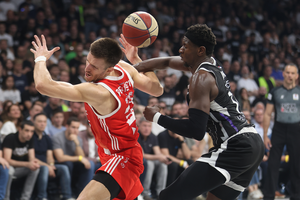 kosarkas Partizana na utakmici ABA lige protiv Crvene Zvezde u hali Beogradska Arena, Beograd 21.04.2025. godine Foto: Ivica Veselinov / MN PRESS KOSARKA, BASKETBALL, ABA LIGA, ABA LEAGUE, KK PARTIZAN, KK CRVENA ZVEZDA