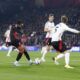 Bournemouth's Antoine Semenyo, center left, scores their side's first goal of the game during the English Premier League soccer match between Bournemouth and Fulham at the Vitality Stadium, Bournemouth, England, Monday, April 14, 2025. (John Walton/PA via AP)