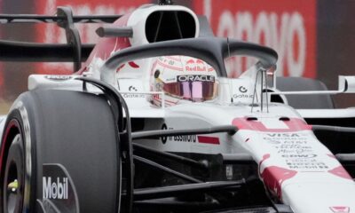 Red Bull driver Max Verstappen of the Netherlands steers his car during the Japanese Formula One Grand Prix race at the Suzuka Circuit in Suzuka, central Japan, Sunday, April 6, 2025. (AP Photo/Shuji Kajiyama, Pool)