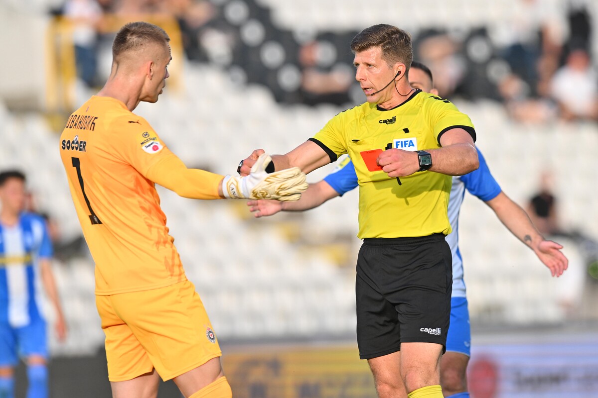 fudbaler Partizana na utakmici Superlige Prvenstva Srbije protiv OFK Beograda na stadionu Partizana, Beograd 23.04.2025. godine Foto: Marko Metlas Fudbal, Partizan, Superliga Prvenstvo Srbije, OFK Beograd
