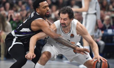 kosarkas Partizana na utakmici Evrolige protiv Reala Madrid u hali Beogradska arena, Beograd 10.04.2025. godine Foto: Marko Metlas Kosarka, Partizan, Evroliga, Real Madrid