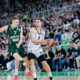 at regular season basketball match of AdmiralBet ABA League 2024/2025 between Cedevita Olimpija Ljubljana (SLO) and Partizan Mozzart Bet (SRB) in SRC Stozice, Ljubljana, Slovenia on April 27, 2025