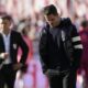 Fernando Gago, Boca Juniors' coach, reacts during a local tournament soccer match against River Plate in Buenos Aires, Argentina, Sunday, April 27, 2025. (AP Photo/Gustavo Garello)