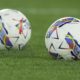 Balls lie on the pitch ahead of the Serie A soccer match between Lazio and Torino at Rome's Olympic stadium, Monday March 31, 2025. (Alfredo Falcone/LaPresse via AP)