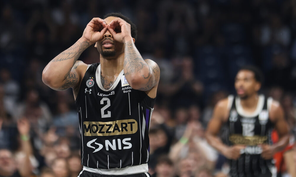 CARLIK JONES Karlik Dzons kosarkas Partizana na utakmici ABA lige protiv Dubaija u hali Beogradska Arena, Beograd 26.05.2025. godine Foto: Ivica Veselinov / MN PRESS KOSARKA, BASKETBALL, ABA LIGA, ABA LEAGUE, KK PARTIZAN, BC DUBAI