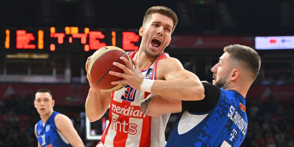 kosarkas Crvene zvezde na utakmici polufinala Jadranske ABA lige protiv Budicnosti Podgorica u hali Beogradska arena, Beograd 29.05.2025. godine Foto: Marko Metlas Kosarka, Crvena zvezda, Jadranska ABA liga, Buducnost Podgorica