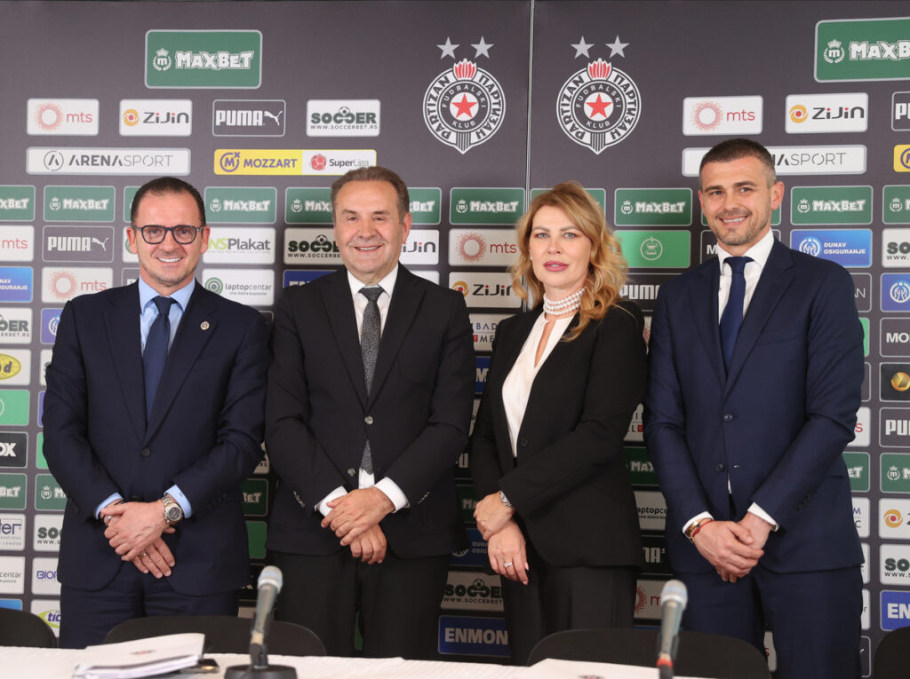 FK Partizan, press konferencija u SC Teleoptik, Zemunelo. PREDRAG MIJATOVIC, RASIM LJAJIC, MILKA FORCAN, DANKO LAZOVIC Beograd, 02.06.2025. foto: MN Press / mr