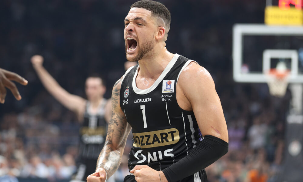 kosarkas Partizana na utakmici finala plejofa ABA lige protiv Buducnosti u hali Beogradska Arena, Beograd 10.06.2025. godine Foto: Ivica Veselinov / MN PRESS KOSARKA, BASKETBALL, ABA LIGA, ABA LEAGUE, KK PARTIZAN, KK BUDUCNOST PODGORICA