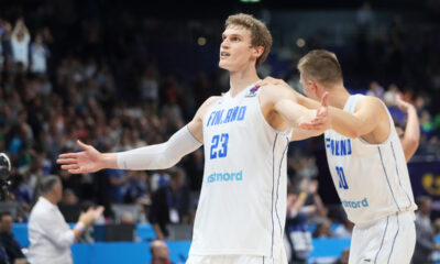 LAURI MARKKANEN Lauri Markanen kosarkas reprezentacije Finske na utakmici FIBA Evropskog prvenstva protiv Hrvatske u Mercedes Benc areni, Berlin 11.09.2022. godine Foto: Marko Metlas Kosarka, Hrvatska, FIBA Evropsko prvenstvo, Finska