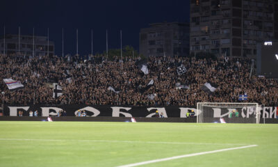 Grobari, Navijači Partizana na utakmici kvallifikacija za UEFA Ligu Evrope protiv AEK-a na stadionu Partizana, Beograd 17.07.2025. godine Foto: Ivica Veselinov / MN PRESS FUDBAL, FOOTBALL, UEFA EUROPA LEAGUE, LIGA EVROPE, PARTIZAN, AEK LARNAKA, AEK LARNACA