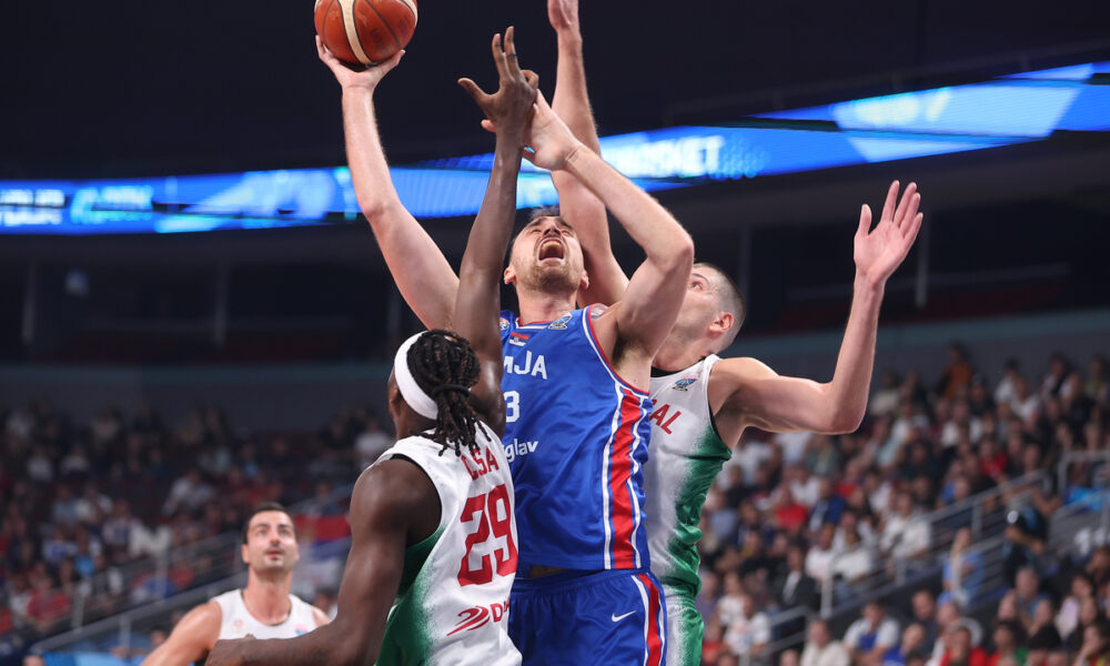kosarkas reprezentacije Srbije na utakmici Evropskog Prvenstva protiv Portugala u hali Saomi Arena, Riga 27.08.2025. godine Foto: Ivica Veselinov / MN PRESS KOSARKA, BASKETBALL, SRBIJA, SERBIA, PORTUGAL, EUROBASKET 2025, XIAOMI ARENA