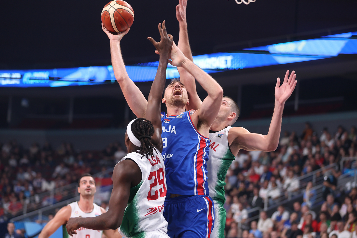 kosarkas reprezentacije Srbije na utakmici Evropskog Prvenstva protiv Portugala u hali Saomi Arena, Riga 27.08.2025. godine Foto: Ivica Veselinov / MN PRESS KOSARKA, BASKETBALL, SRBIJA, SERBIA, PORTUGAL, EUROBASKET 2025, XIAOMI ARENA