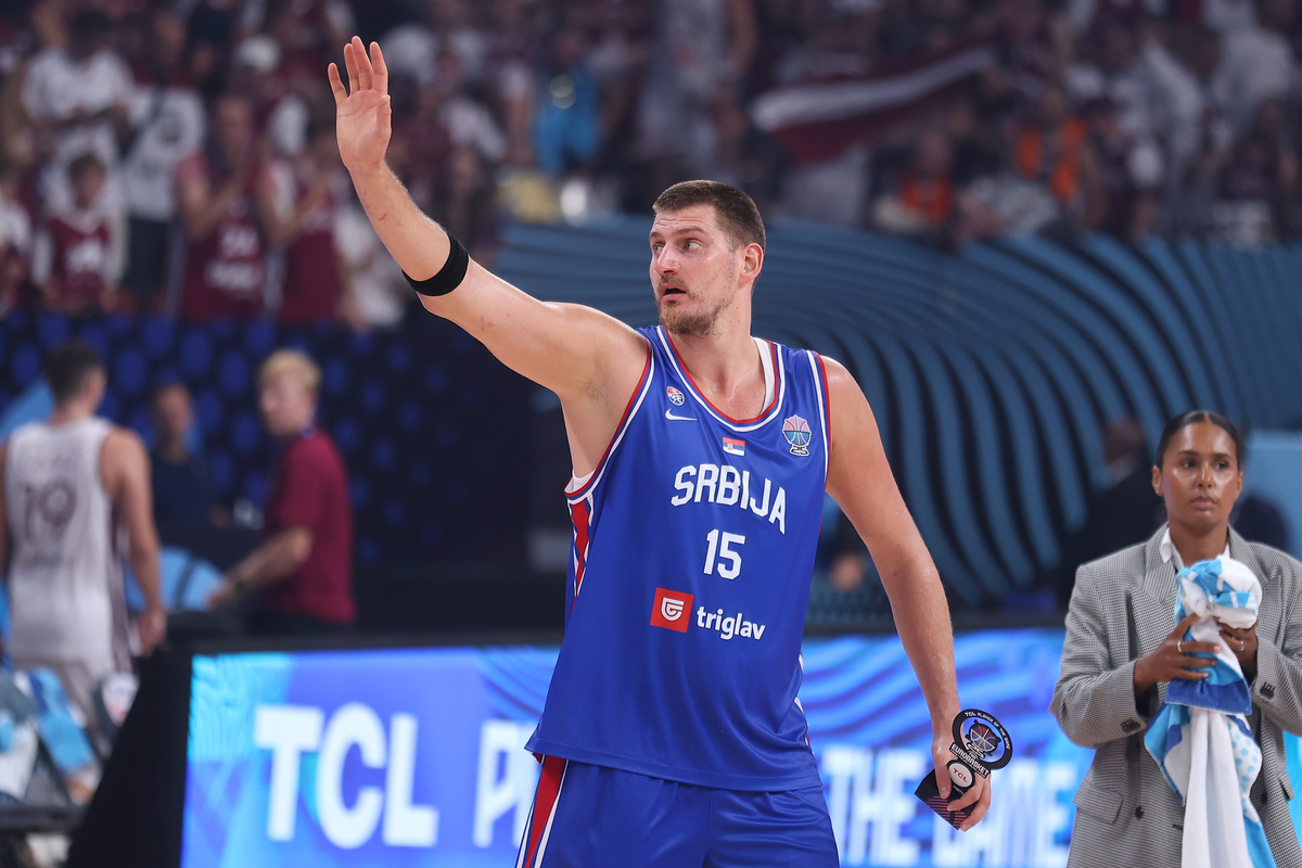 kosarkas reprezentacije Srbije na utakmici Evropskog Prvenstva protiv Letonije u hali Saomi Arena, Riga 30.08.2025. godine Foto: Ivica Veselinov / MN PRESS KOSARKA, BASKETBALL, SRBIJA, SERBIA, LATVIA, LETONIJA, EUROBASKET 2025, XIAOMI ARENA