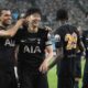 Tottenham Hotspur's Brennan Johnson, left, celebrates with his teammate Son Heung-min after scoring a goal against Newcastle United during the pre-season friendly match at Seoul World Cup Stadium in Seoul, South Korea, Sunday, Aug. 3, 2025. (AP Photo/Ahn Young-joon)