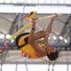 Armand Duplantis, of Sweden, competes in the final of the men's pole vault at the 15th Gyulai Istvan Memorial Track and Field Hungarian Grand Prix in the National Athletics Center in Budapest, Hungary, Tuesday, Aug. 12, 2025. (Boglarka Bodnar/MTI via AP)