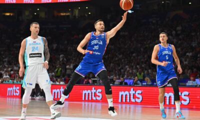 kosarkas reprezentacije Srbije na prijateljskoj utakmici protiv Slovenije u hali Beogradska arena, Beograd 21.08.2025. godine Foto: Marko Metlas Kosarka, Srbija, Slovenija, Prijateljska utakmica
