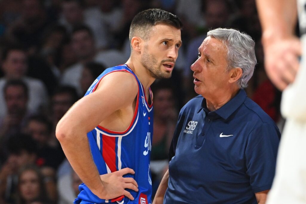 kosarkas reprezentacije Srbije na prijateljskoj utakmici protiv Slovenije u hali Beogradska arena, Beograd 21.08.2025. godine Foto: Marko Metlas Kosarka, Srbija, Slovenija, Prijateljska utakmica