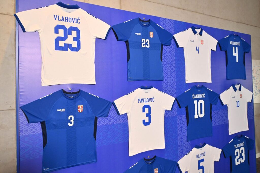 Predstavljanje Kapeli dresa fudbalske reprezentacije Srbije, Beograd 28.08.2025. godine Foto: Marko Metlas Fudbal, Srbija, Dres