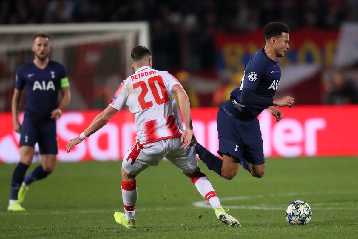 DELE ALLI Dele Ali fudbaler Totenhem Hotspura na utakmici UEFA Lige Sampiona protiv Crvene zvezde na stadionu Rajko Mitic, Beograd 06.11.2019. godine Foto: Marko Metlas Fudbal, Crvena zvezda, UEFA Liga Sampiona , Totenhem Hotspur