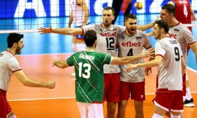 Odbojkasi Bugarska, na utakmici protiv Srbije, u hali Maks Smeling. Berlin, 08.01.2020. foto: MN press / vm Odbojka, CEV Evropske kvalifikacije za Olimpijske igre, Srbija, Bugarska