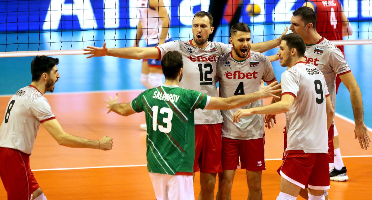 Odbojkasi Bugarska, na utakmici protiv Srbije, u hali Maks Smeling. Berlin, 08.01.2020. foto: MN press / vm Odbojka, CEV Evropske kvalifikacije za Olimpijske igre, Srbija, Bugarska