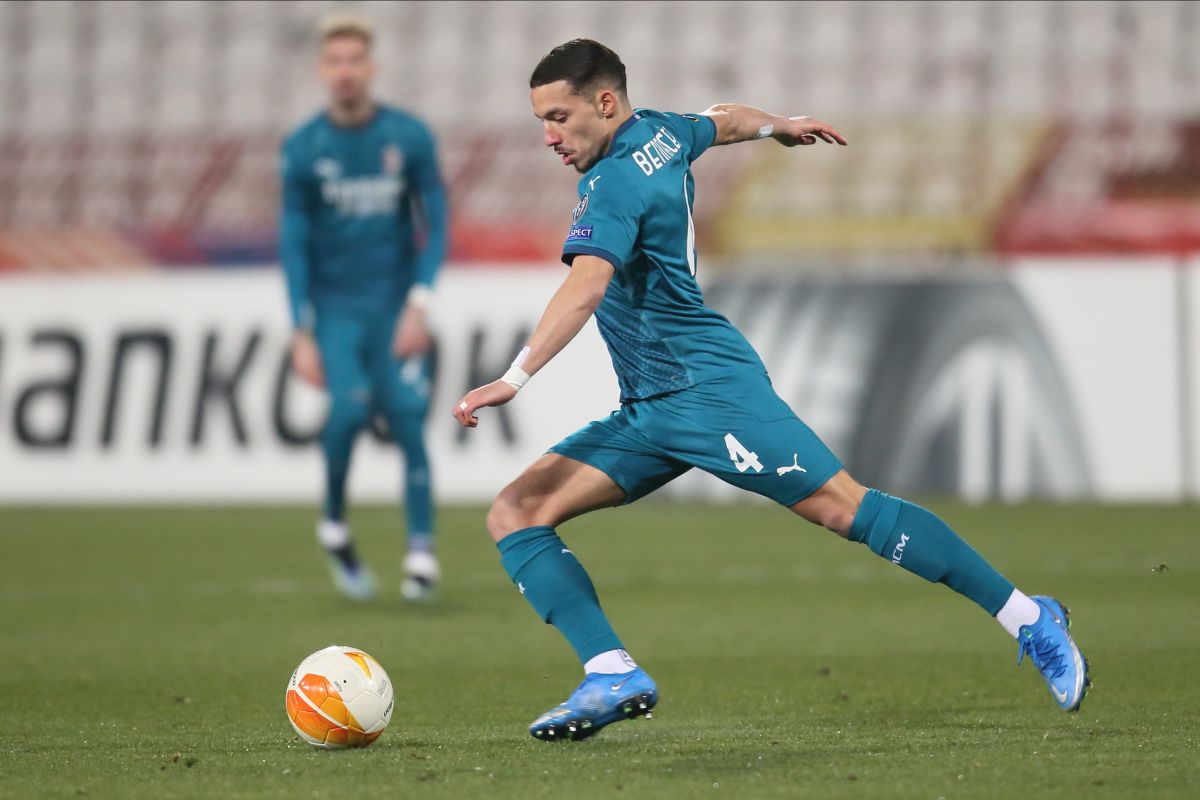 ISMAEL BENNACER Ismael Benaser fudbaler Milana na utakmici UEFA Ligu Evropa protiv Crvene zvezde na stadionu Rajko Mitic, Beograd 18.02.2021. godine Foto: Marko Metlas Fudbal, Crvena zvezda, UEFA Liga Evropa, Milano