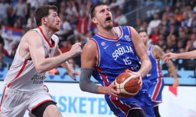 NIKOLA JOKIC kosarkas reprezentacije Srbije na utakmici Evropskog Prvenstva protiv Turske u hali Saomi Arena, Riga 03.09.2025. godine Foto: Ivica Veselinov / MN PRESS KOSARKA, BASKETBALL, SRBIJA, SERBIA, TURSKA, TURKEY, TURKIYE, EUROBASKET 2025, XIAOMI ARENA