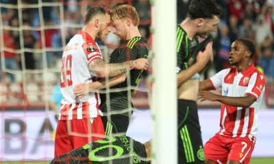 fudbaler Crvene Zvezde na utakmici UEFA Lige Evropa protiv Seltika na stadionu Rajko Mitic, Beograd 24.09.2025. godine Foto: Ivica Veselinov / MN PRESS FUDBAL, FOOTBALL, UEFA EUROPA LEAGUE, LIGA EVROPE, CRVENA ZVEZDA, RED STAR, SELTIK, CELTIC