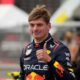 Red Bull driver Max Verstappen of the Netherlands reacts after the qualifying for the Azerbaijan Formula One Grand Prix in Baku, Azerbaijan, Saturday, Sept. 20, 2025. (AP Photo/Darko Bandic)