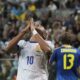 France's Kylian Mbappe reacts after missing a scoring chance during the 2026 FIFA World Cup qualifying soccer match between Ukraine and France at Tarczynski Arena in Wroclaw, Poland, Friday, Sept. 5, 2025. (AP Photo/Czarek Sokolowski)