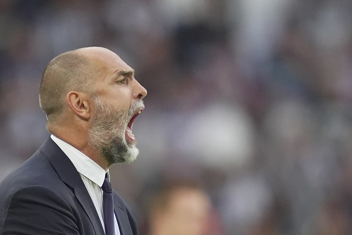 Juventus' head coach Igor Tudor during the Serie A soccer match between Juventus and Inter at the Allianz Stadium in Turin, Italy, Saturday, Sept. 13, 2025. (Spada/LaPresse via AP)