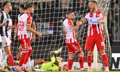 fudbaler Crvene zvezde na utakmici Superlige Prvenstva Srbije protiv Partizana na stadionu Partizana, Beograd, 20.09.2025. godine Foto: Marko Metlas Fudbal, Crvena zvezda, Superliga Prvenstvo Srbije, Partizan