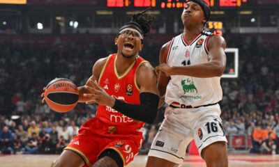 kosarkas Crvene zvezde na utakmici Evrolige protiv Armani Olimpija Milano u hali Beogradska arena, Beograd 30.09.2025. godine Foto: Marko Metlas Kosarka, Crvena zvezda, Evroliga, Armani Olimpija Milano