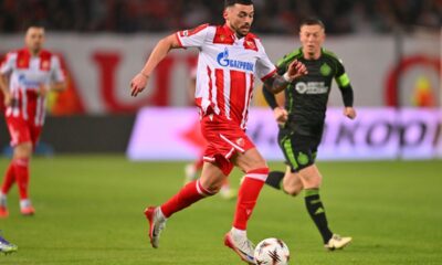 fudbaler Crvene zvezde na utakmici UEFA Lige Evropa protiv Seltika Glazgov na stadionu Rajko Mitic, Beograd 24.09.2025. godine Foto: Marko Metlas Fudbal, Crvena zvezda, UEFA Liga Evropa, Seltik Glazgov