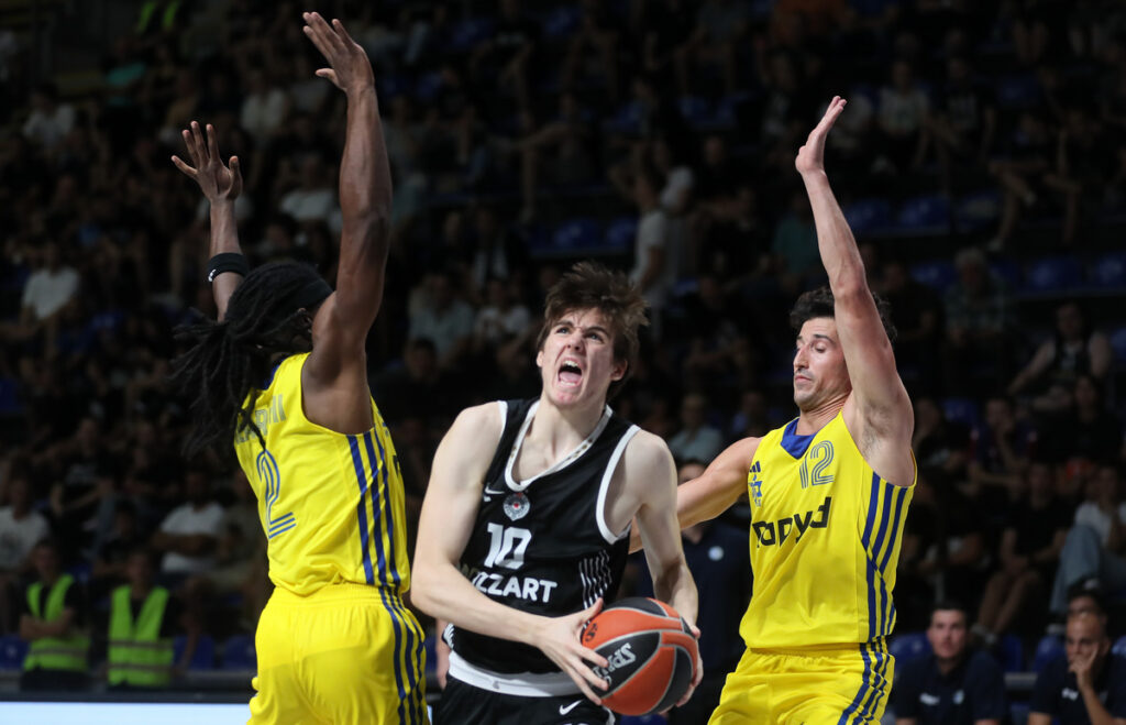 kosarkas Partizana na utakmici Open air turnira protiv Makabija Tel Aviv u hali Aleksandar Nikolic Pionir, Beograd 13.09.2025. godine Foto: MN PRESS Kosarka, Partizan, Open air turnir, Makabi Tel Aviv