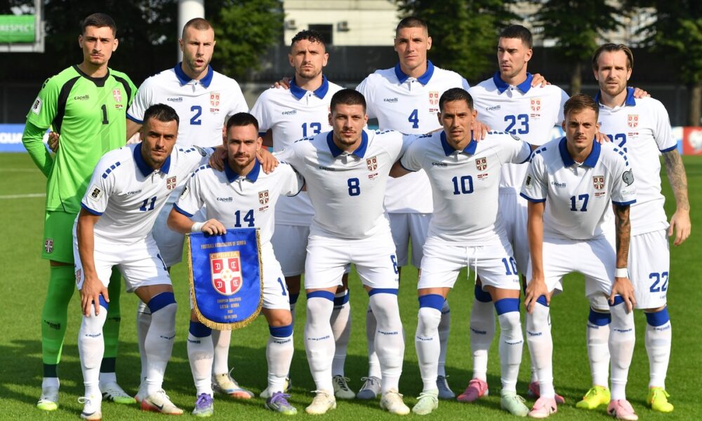 fudbaler reprezentacije Srbije na utakmici kvalifikacija za FIFA Svetsko prvenstvo protiv Letonije na stadionu Daugava, Riga 06.09.2025. godine Foto: Marko Metlas Fudbal, Reprezentacija, Srbija, Letonija, Kvalifikacije za Svetsko prvenstvo