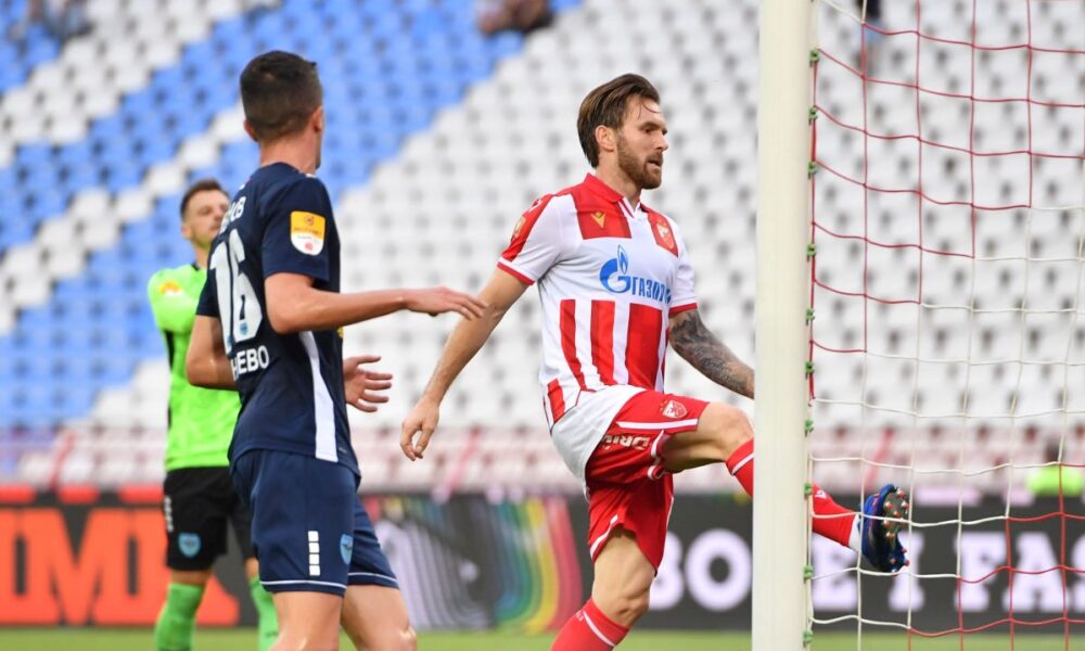 fudbaler Crvene zvezde na utakmici Superlige Prvenstva Srbije protiv Zeleznicara Pancevo na stadionu Rajka Mitica, Beograd, 14.09.2025. godine Foto: Marko Metlas Fudbal, Crvena zvezda, Superliga Prvenstvo Srbije, Zeleznicar Pancevo