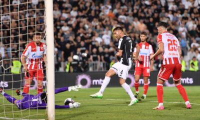 fudbaler Crvene zvezde na utakmici Superlige Prvenstva Srbije protiv Partizana na stadionu Partizana, Beograd, 20.09.2025. godine Foto: Marko Metlas Fudbal, Crvena zvezda, Superliga Prvenstvo Srbije, Partizan