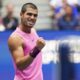 Carlos Alcaraz, of Spain, reacts after scoring a point against Jiri Lehecka, of the Czech Republic, during the quarterfinal round of the U.S. Open tennis championships, Tuesday, Sept. 2, 2025, in New York. (AP Photo/Kirsty Wigglesworth)