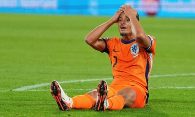 during a World Cup qualifying soccer match between the Netherlands and Poland in Rotterdam, Netherlands, Thursday, Sept. 4, 2025. (AP Photo/Peter Dejong)