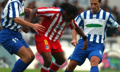 FUDBAL - Kiki Musampa, fudbaler Atletika, na utakmici protiv OFK Beograd, u duelu sa Branislavom Ivanovicem.Beograd, 28.07.2004. snimio:N.Parausic ?