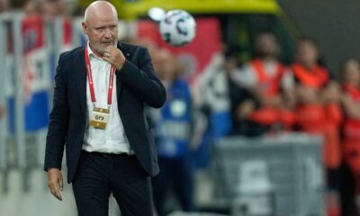 FILE - Czech Republic's coach Ivan Hasek reacts during a World Cup 2026 group L qualifying soccer match between Croatia and Czech Republic at the Opus Arena in Osijek, Croatia, on June 9, 2025. (AP Photo/Darko Bandic, File)