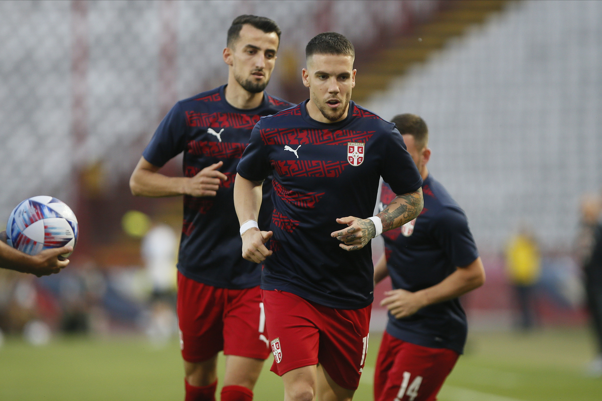 ERHAN MASOVIC i MIHAILO RISTIC fudbaleri Srbije na utakmici UEFA Lige Nacija protiv Slovenije na stadionu Rajko Mitic, Beograd 05.06.2021. godine Foto: Ivica Veselinov / MN PRESS FUDBAL, FOOTBALL, UEFA NATIONS LEAGUE, LIGA NACIJA, SRBIJE, SERBIA, SLOVENIA, SLOVENIJA