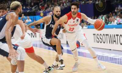 FURKAN KORKMAZ kosarkas reprezentacije Turske na utakmici FIBA Evropskog prvenstva protiv Francuske u Mercedes Benc areni, Berlin 11.09.2022. godine Foto: Marko Metlas Kosarka, Turska, FIBA Evropsko prvenstvo, Francuska